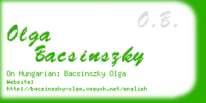 olga bacsinszky business card